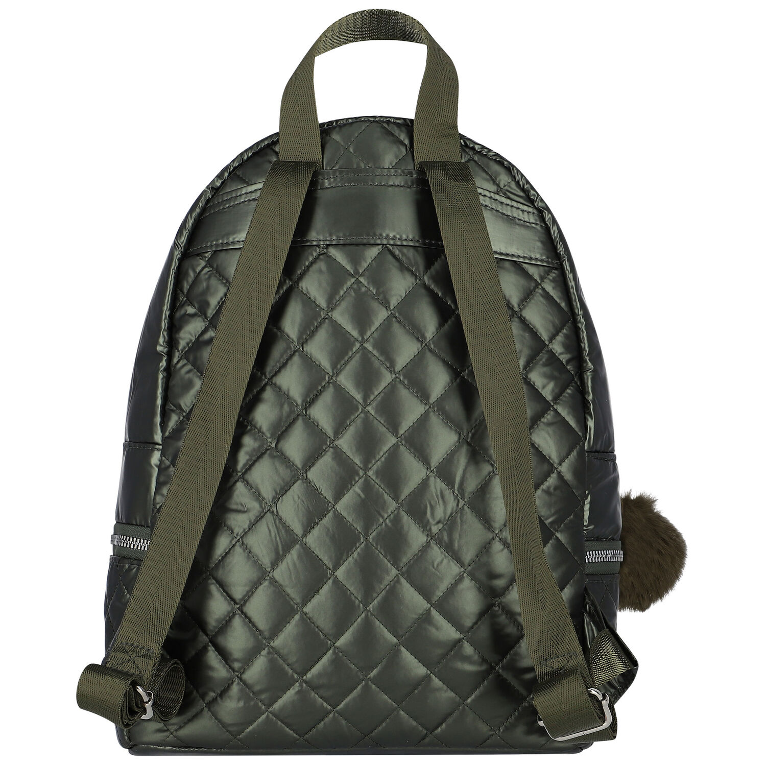 Girls Green Logo Quilted Backpack, 1, hi-res