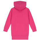 Girls Pink Logo Hooded Dress, 1, hi-res