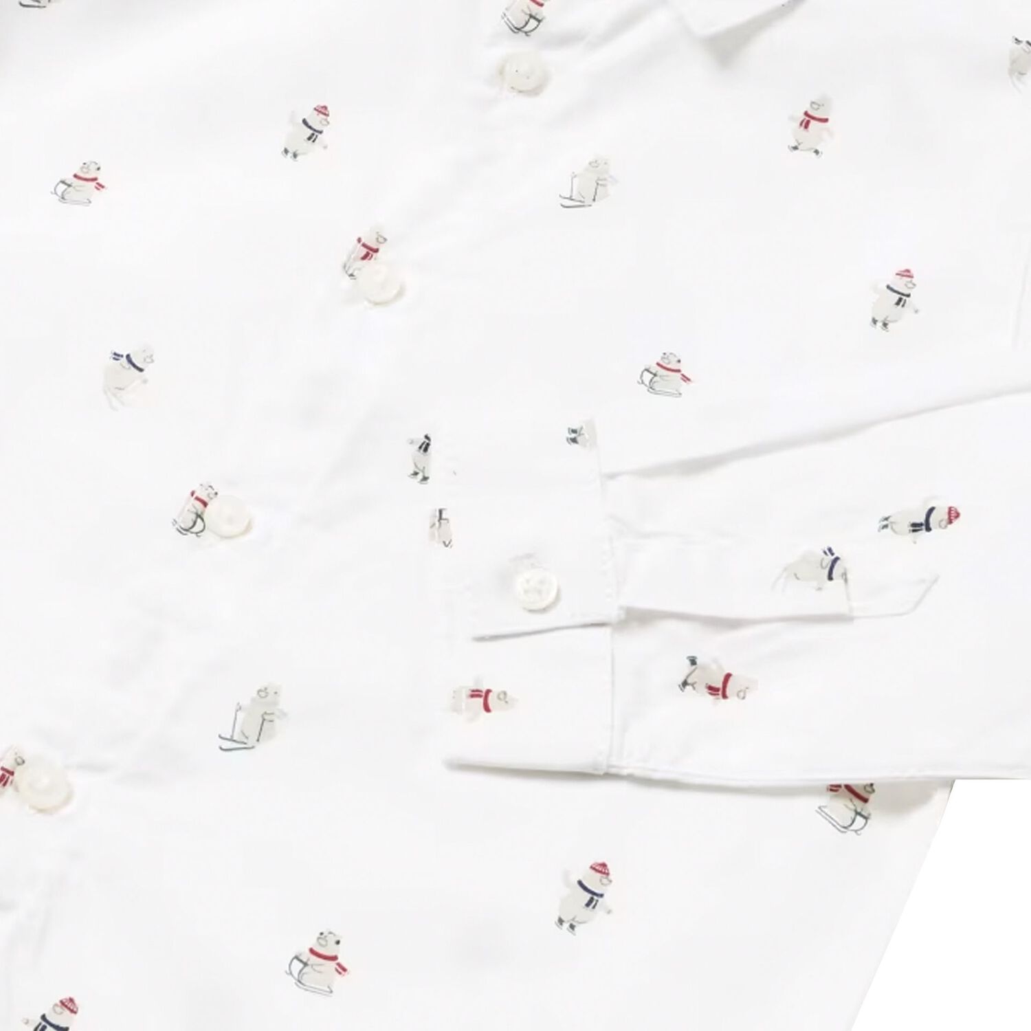 Younger Boys White Long Sleeve Shirt, 1, hi-res