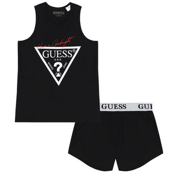 Girls Black Logo Pyjamas Set