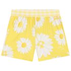 Girls White & Yellow Daisy Shorts Set, 1, hi-res