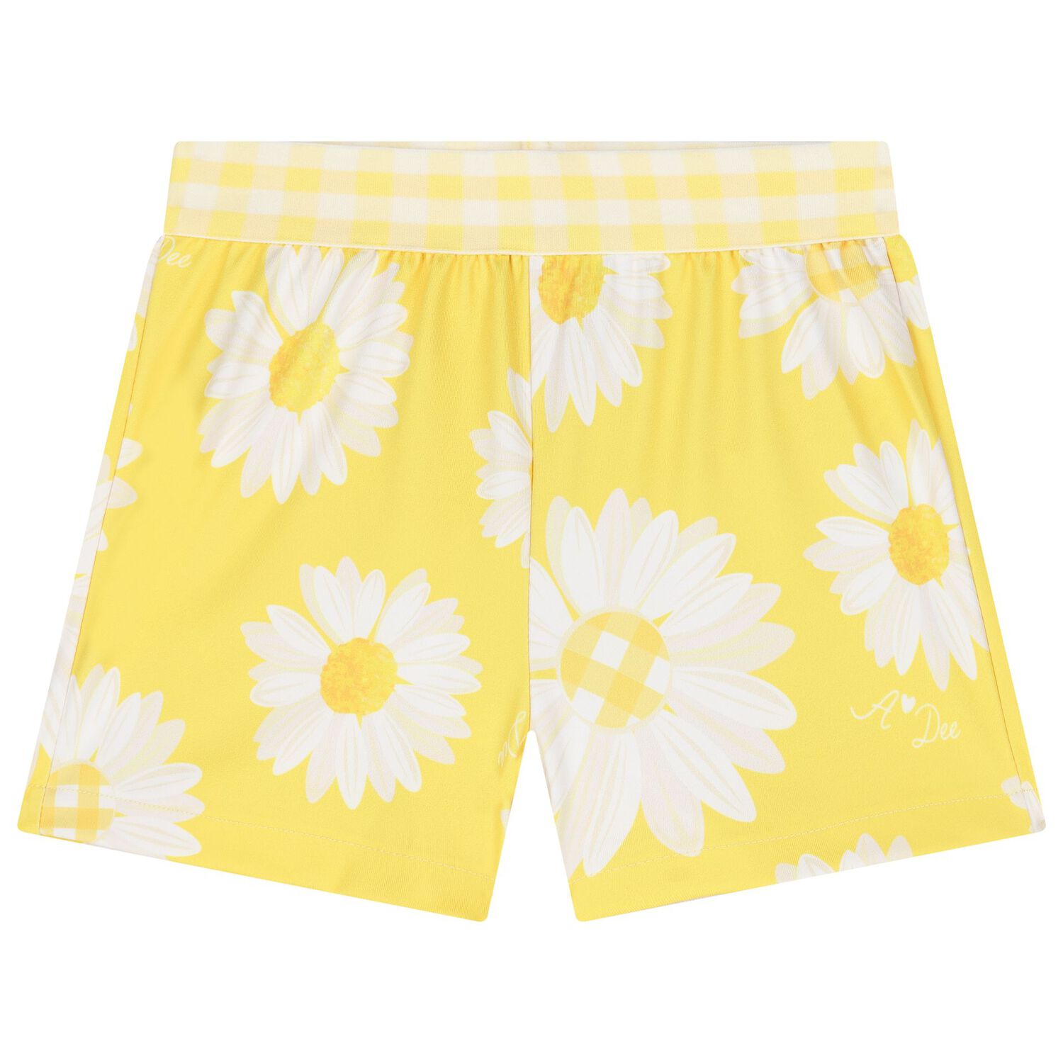 Girls White & Yellow Daisy Shorts Set, 1, hi-res image number null