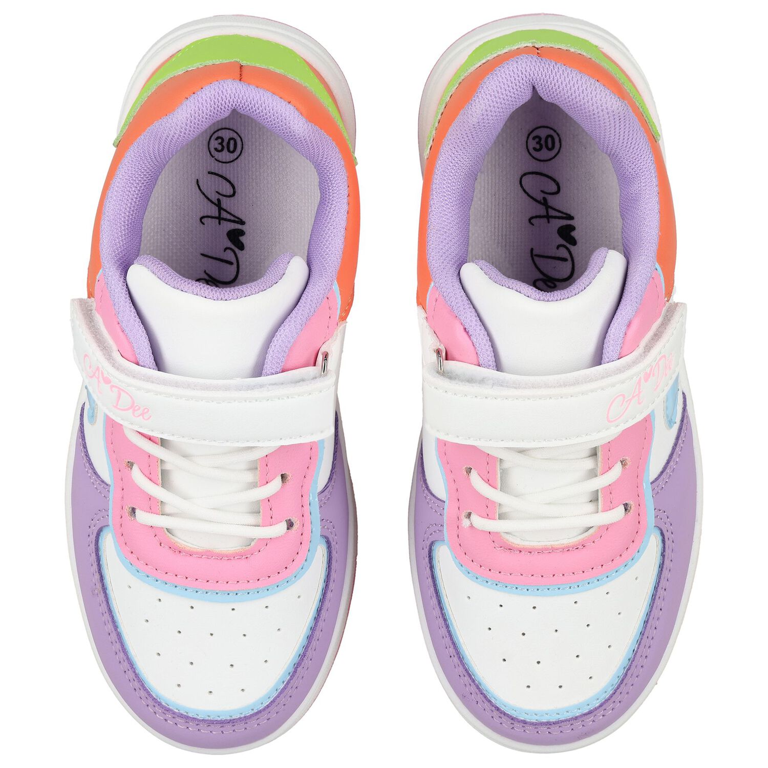 Girls White & Purple Colourblock Trainers, 1, hi-res