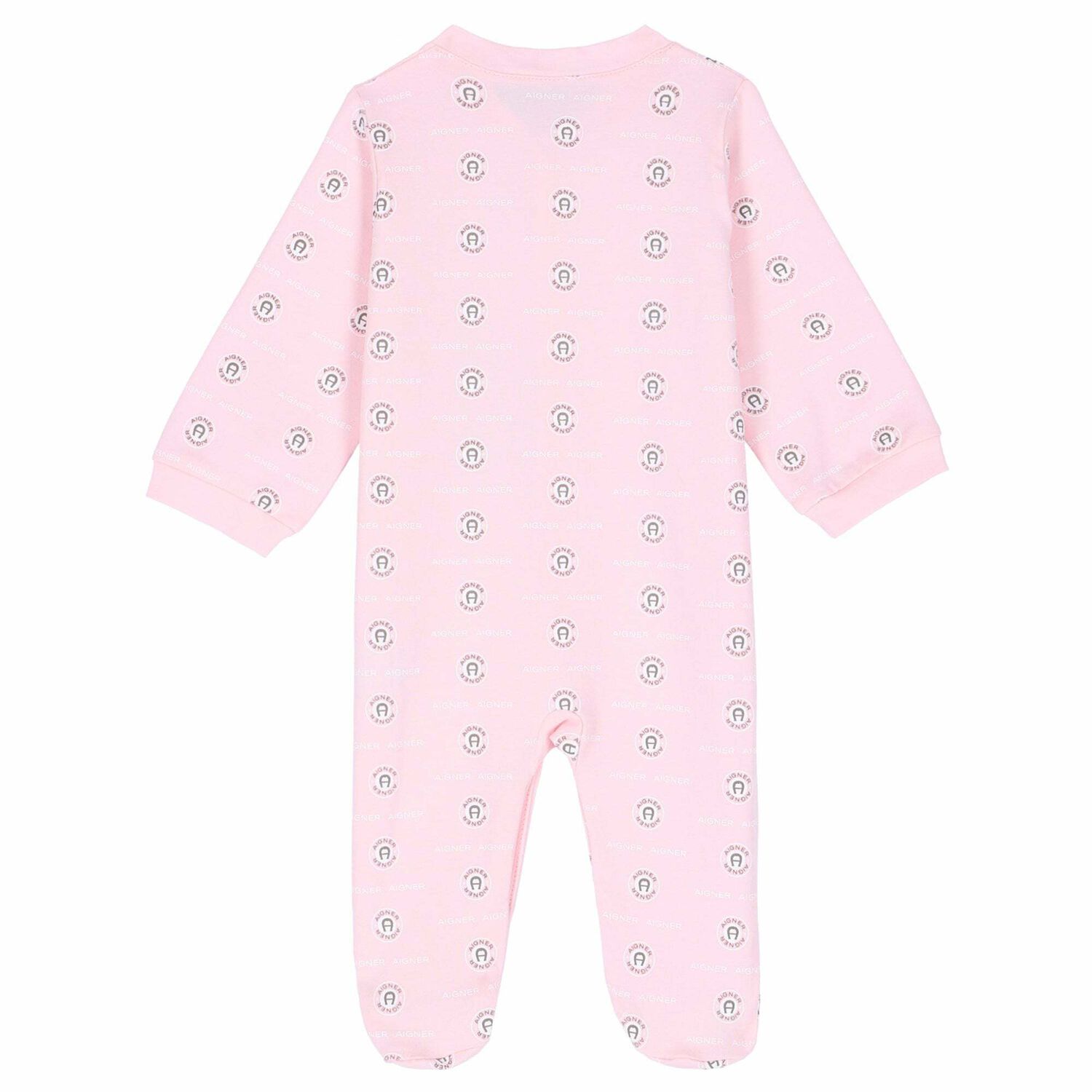 Girls Pink Logo Babygrow, 1, hi-res