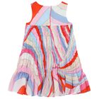 Girls Multi-Coloured Iride Pleated Dress, 1, hi-res