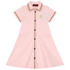 Girls Pink & Beige Polo Dress, 1, hi-res