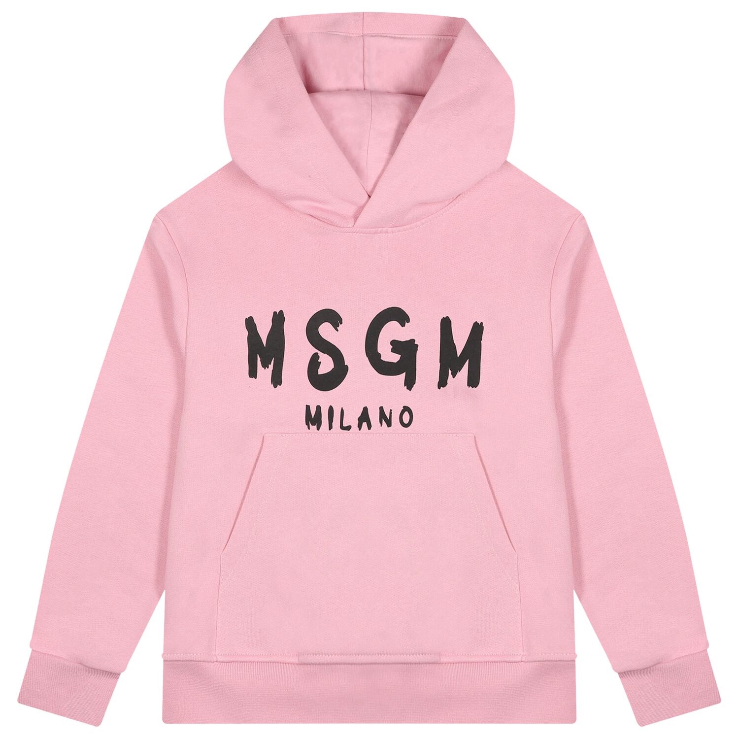 Girls Pink & Black Logo Hooded Top, 6, hi-res