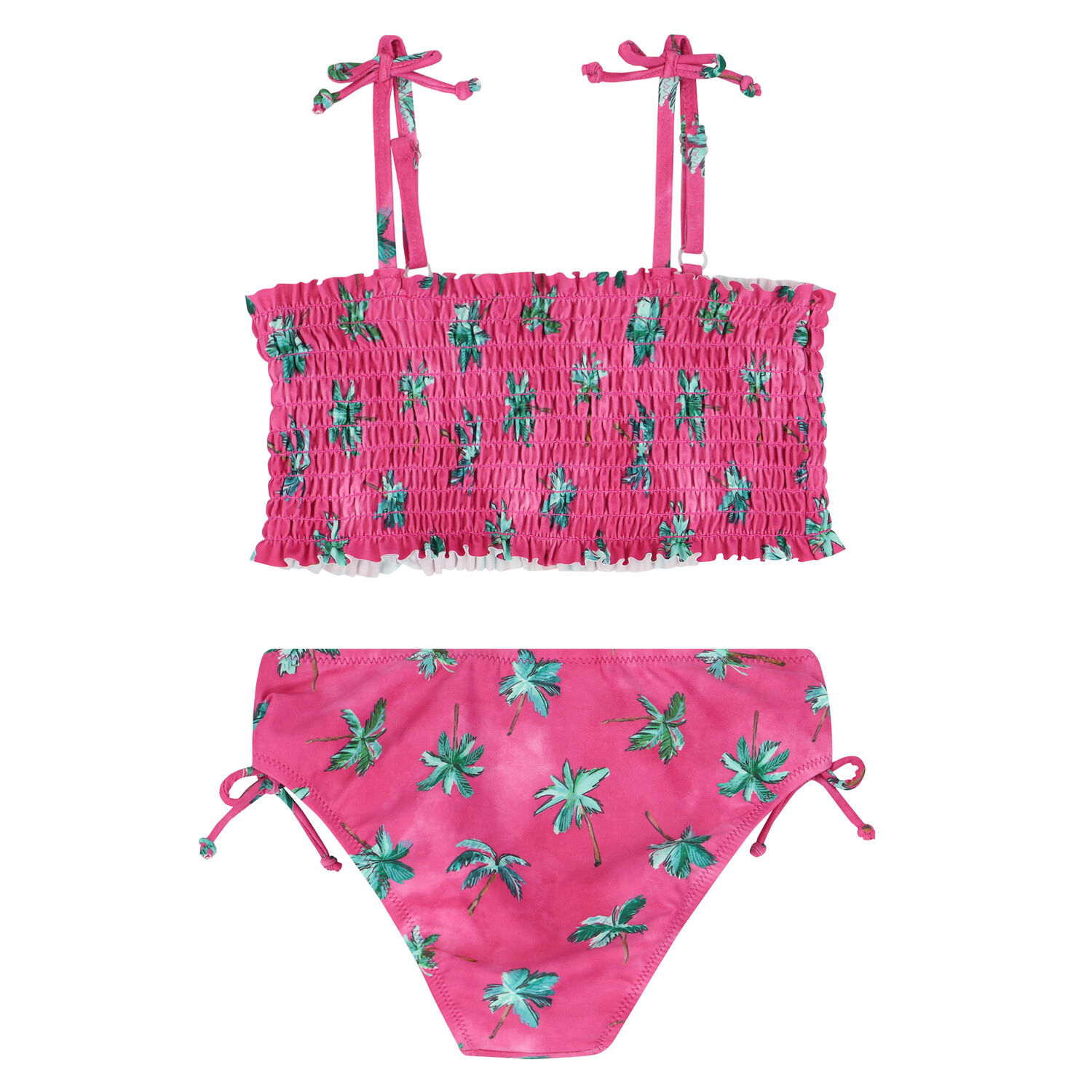 Girls Pink Palm Tree Bikini, 1, hi-res