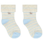 Baby Boys Blue & Ivory Socks ( 4-Pack ), 1, hi-res