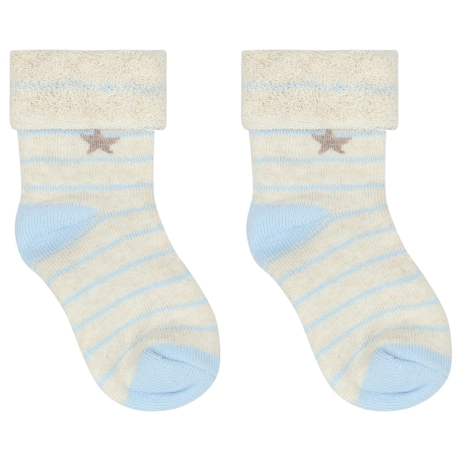 Baby Boys Blue & Ivory Socks ( 4-Pack ), 1, hi-res image number null
