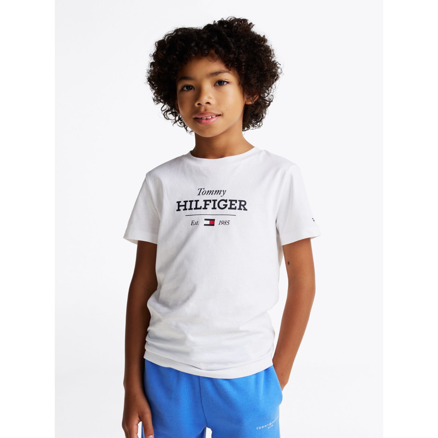 Boys White Logo T-Shirt, 4, hi-res