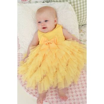 Baby Girls Yellow Tulle Ruffles Dress