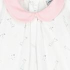 Baby Girls White & Pink Babygrow, 1, hi-res