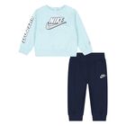 Younger Boys Blue & Navy Blue Logo Tracksuit, 1, hi-res