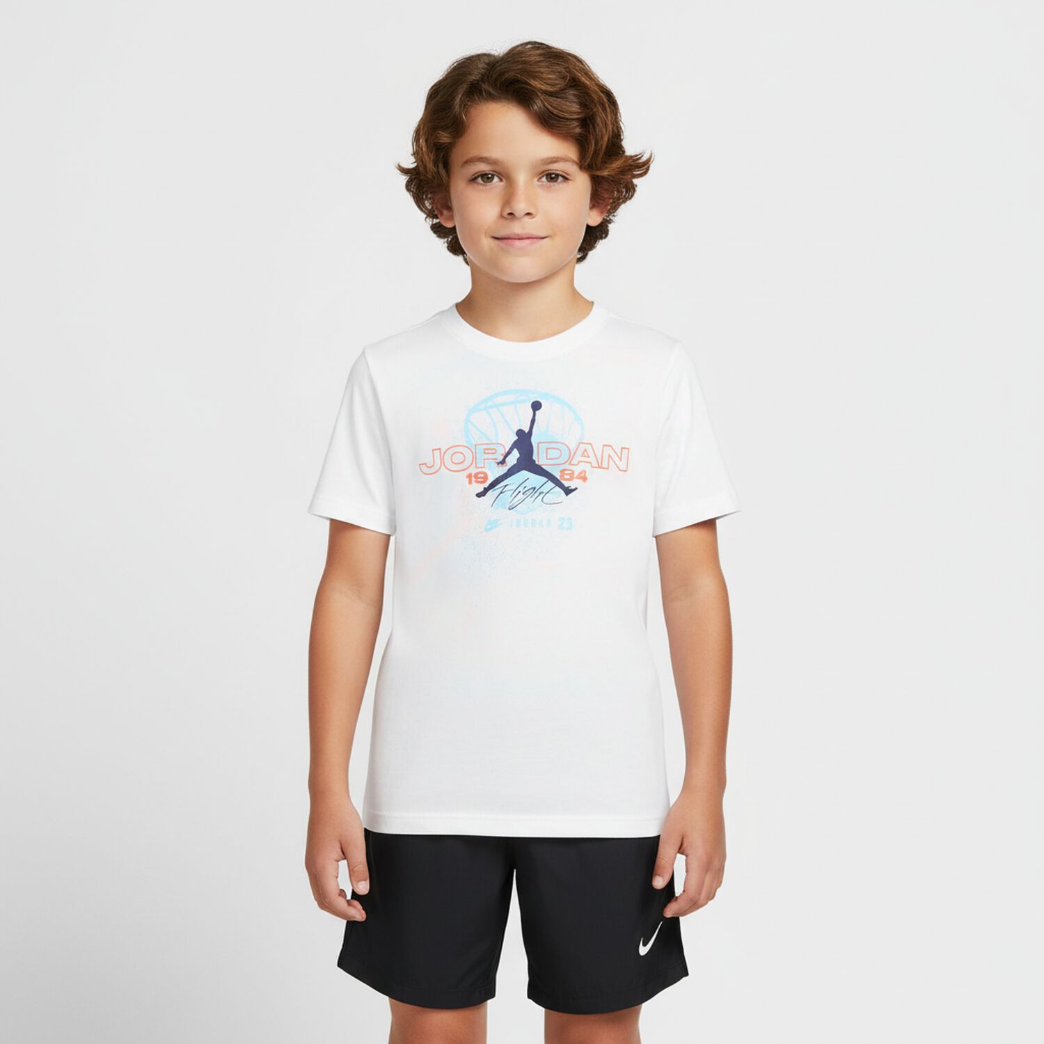 Boys Black Logo Shorts, 1, hi-res