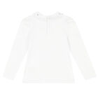 Girls Ivory Embellished Cotton Blouse, 1, hi-res