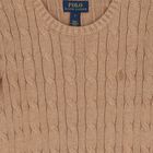 Boys Beige Logo Cable Knit Jumper, 1, hi-res