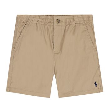 Boys Beige Logo Shorts