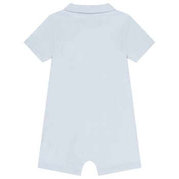 Baby Boys Blue Logo Romper