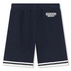 Boys Navy Blue Logo Shorts, 1, hi-res