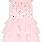Girls Pink Tiered Tulle Dress, 1, hi-res