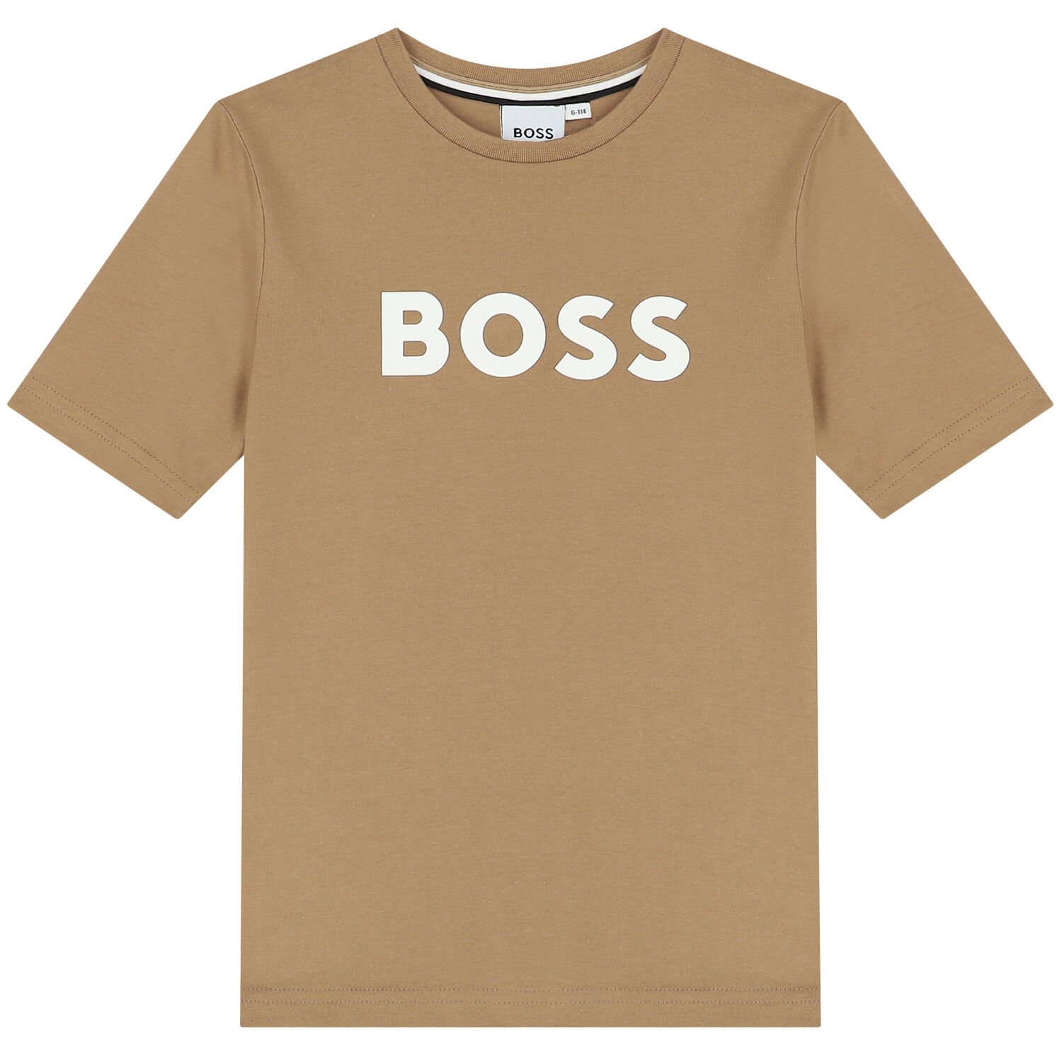 Boys Beige Logo T-Shirt, 1, hi-res