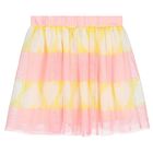 Girls Pink & Yellow Stripe Tulle Skirt , 1, hi-res