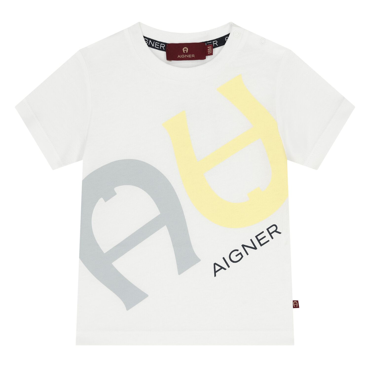 Younger Boys White Logo T-Shirt, 2, hi-res