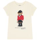 Girls Ivory Polo Bear T-Shirt, 1, hi-res