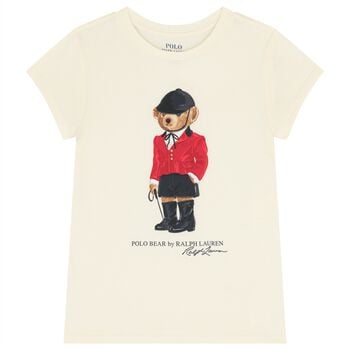 Girls Ivory Polo Bear T-Shirt