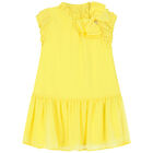 Girls Yellow Bow Dress, 5, hi-res