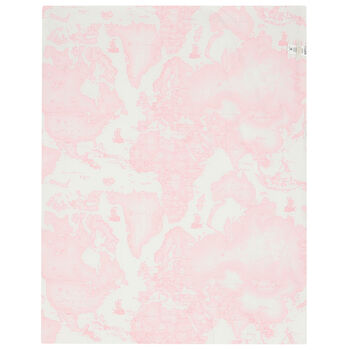 Pink & Ivory Geo Map Logo Baby Blanket
