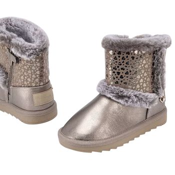 Girls Bronze Faux Leather Boots