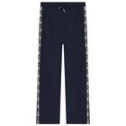 Girls Navy Blue Logo Joggers, 2, hi-res