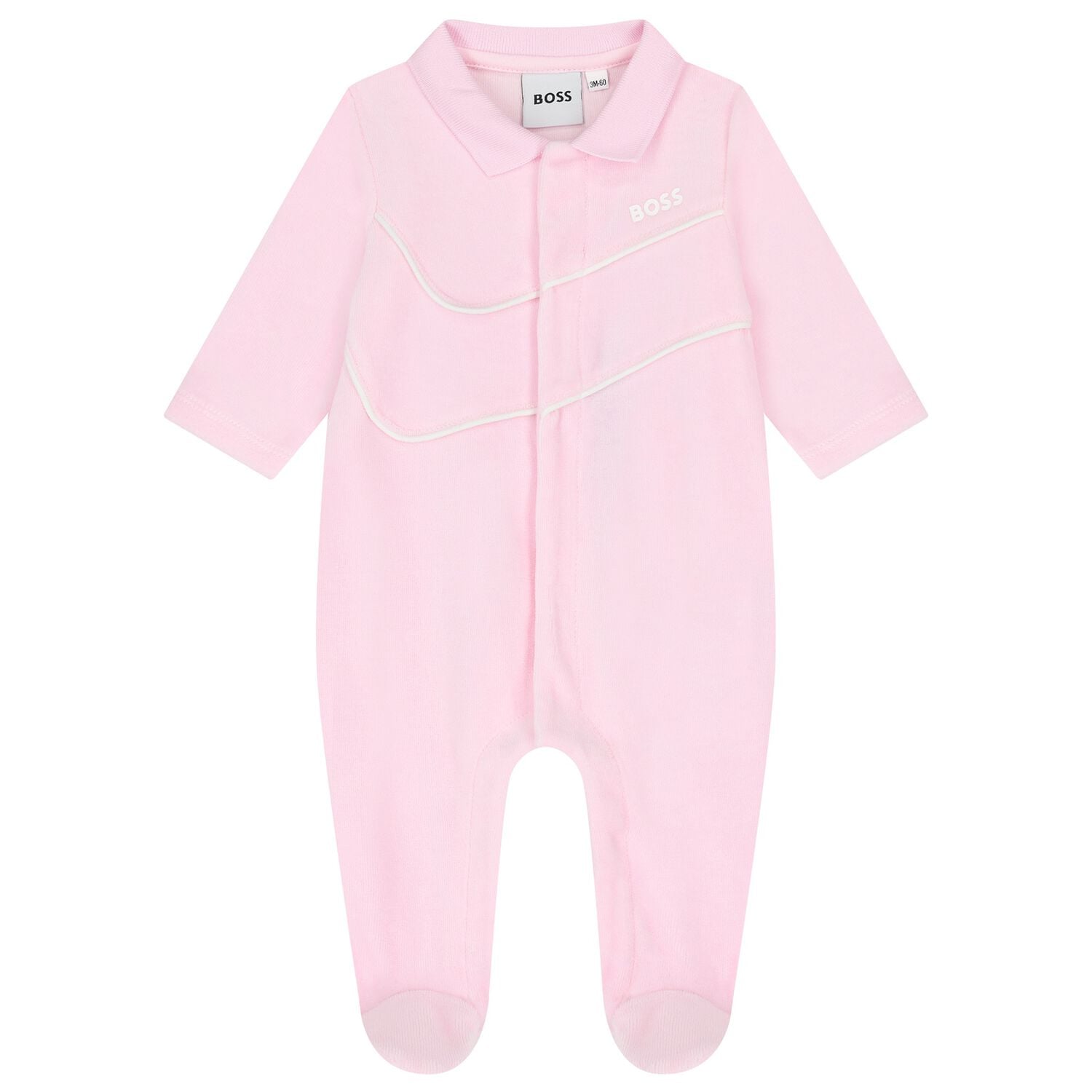 Baby Girls Pink Logo Babygrow, 1, hi-res