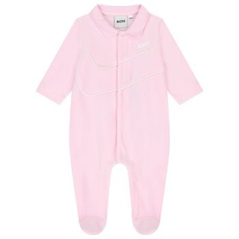 Baby Girls Pink Logo Babygrow