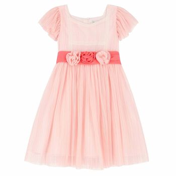 Girls Pink Tulle Occasion Dress