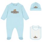 Blue Teddy Bear Logo Babygrow Gift Set, 4, hi-res