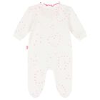 Baby Girls White Heart Babygrow, 1, hi-res