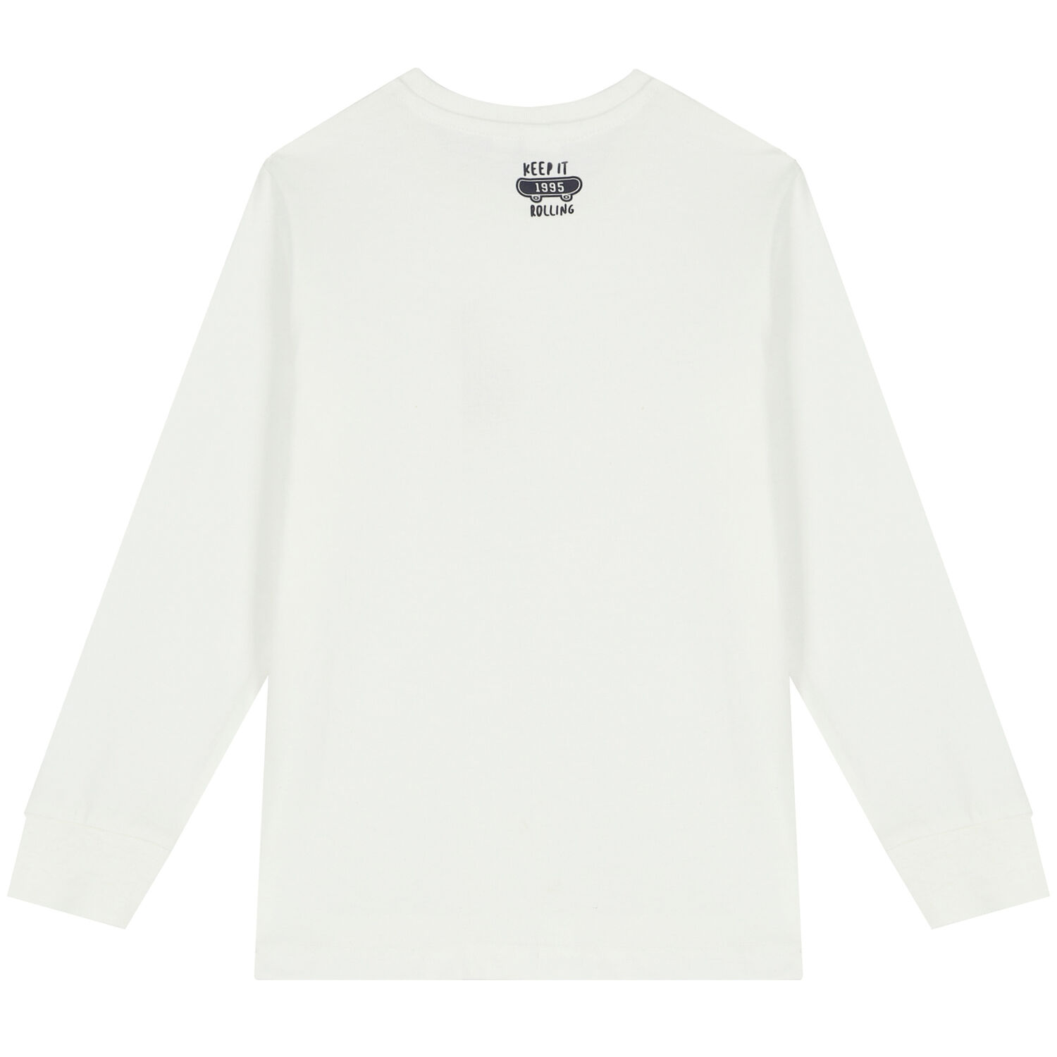 Boys Ivory Logo Long Sleeve Top, 1, hi-res