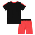 Boys Black & Red Basketball Shorts Set, 1, hi-res
