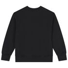 Girls Black Logo Sweatshirt, 2, hi-res