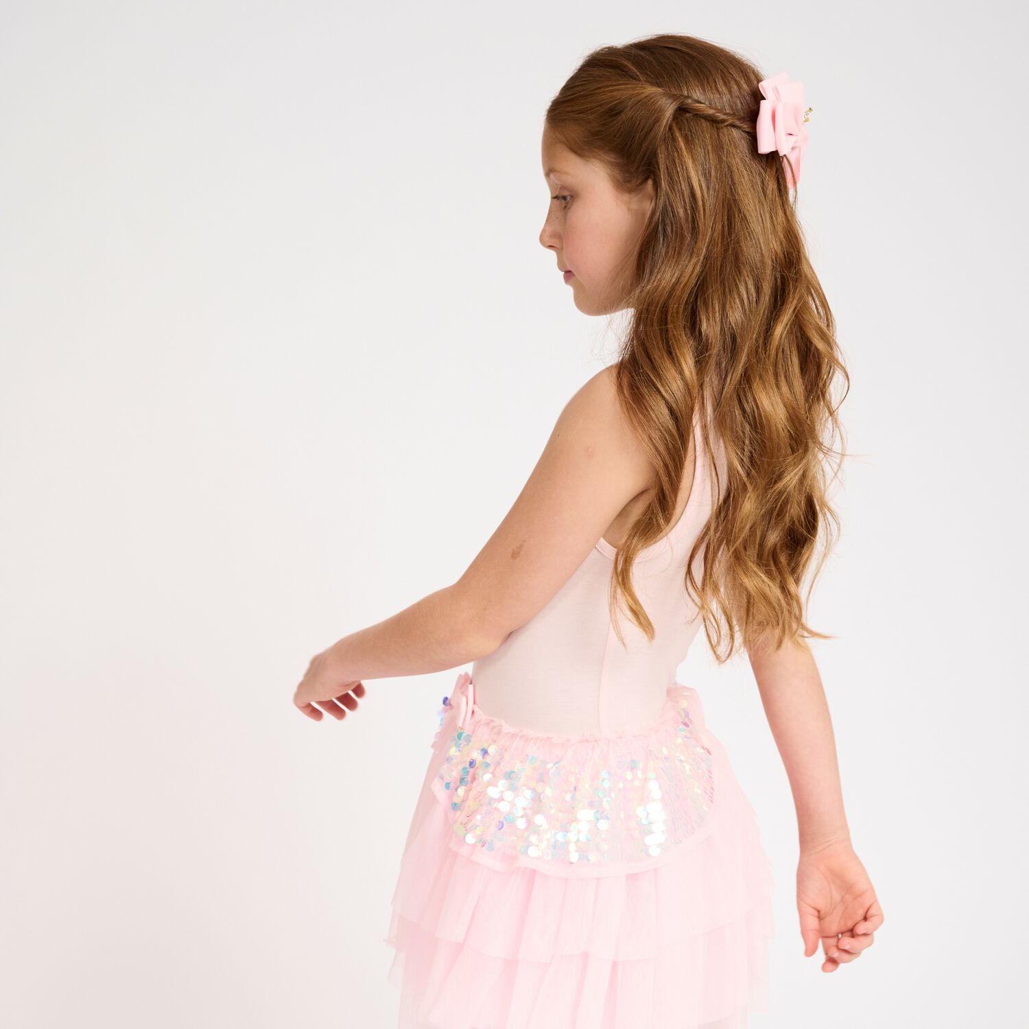 Girls Pink Tulle & Sequin Dress, 1, hi-res image number null