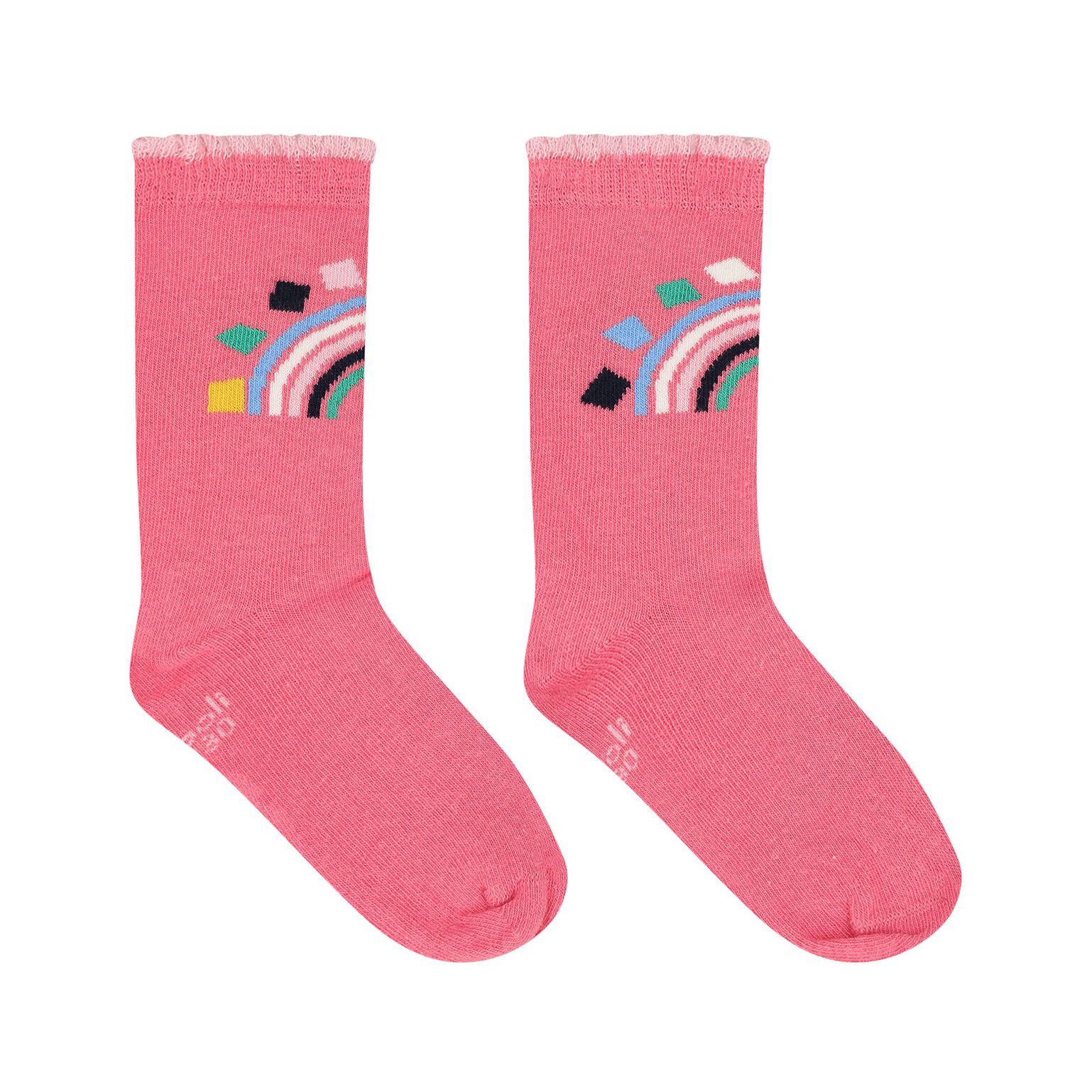 Girls Navy Blue & Pink Socks ( 3-Pack ), 1, hi-res