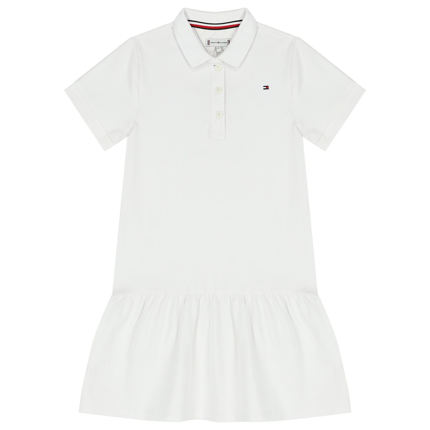 Girls White Logo Polo Dress, 4, hi-res image number null