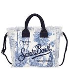 Girls White & Navy Blue Colette Logo Tote Bag ( 30cm ), 1, hi-res