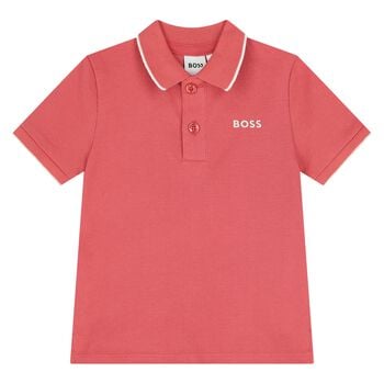 Younger Boys Red Logo Polo Shirt