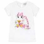 Younger Girls White Daisy Duck T-Shirt, 1, hi-res