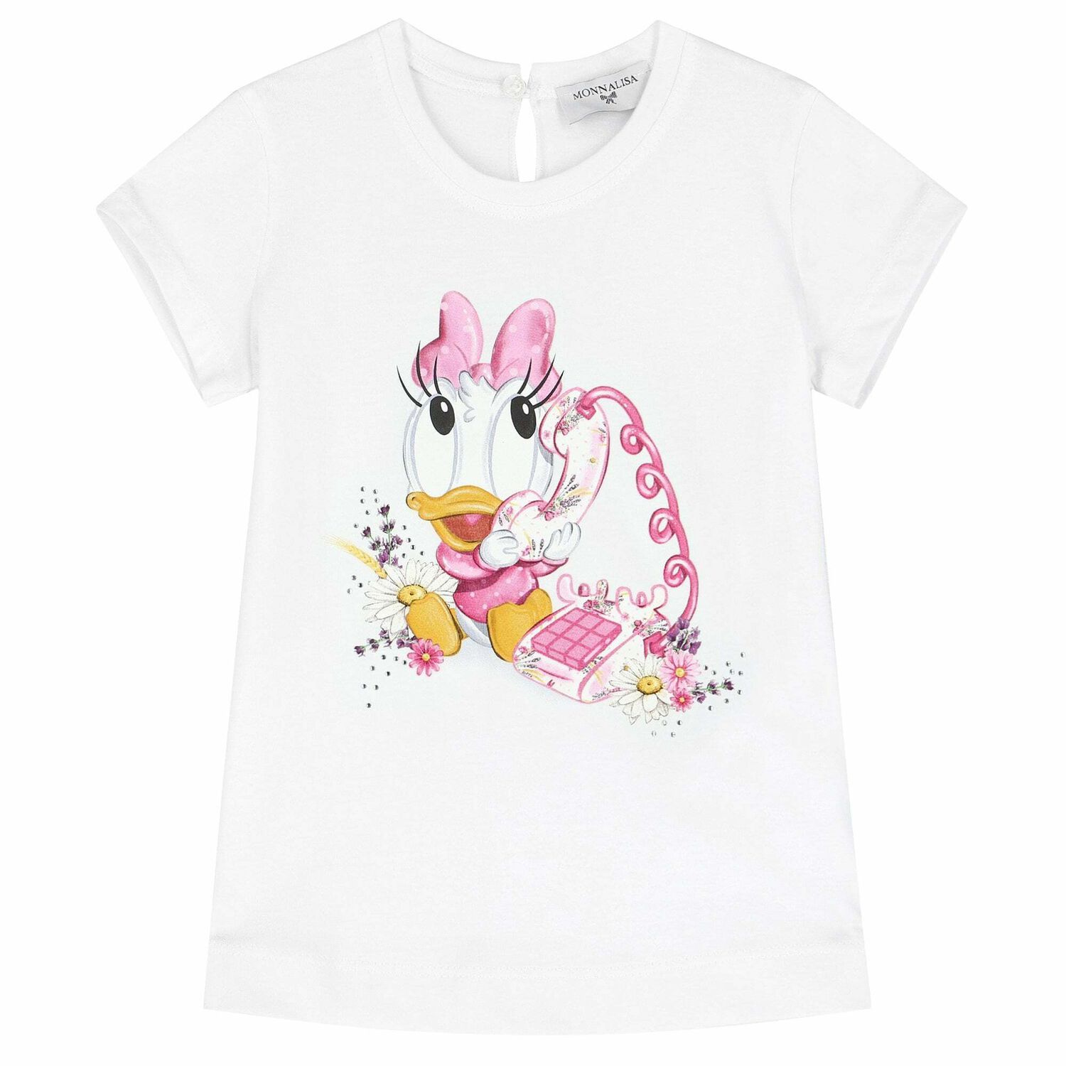 Younger Girls White Daisy Duck T-Shirt, 1, hi-res image number null