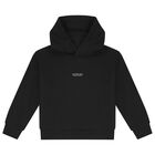 Boys Black Logo Hooded Top, 1, hi-res
